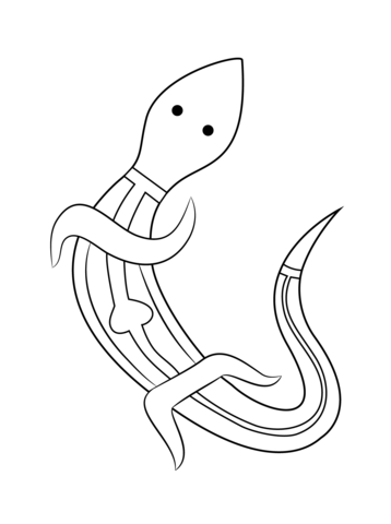 Aboriginal Painting Of Lizard Coloring Page